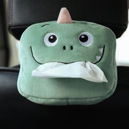 Cartoon Car Back Seat Tissue Box Auto Interior Home Room Plush Napkin Holder Cute Animal Look Paper Case Car Accessories