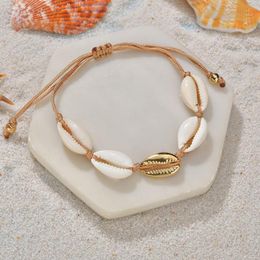 Tennis Natural Shell Necklace Bracelet Set Boho Beach Seashell Choker Collar Fashion Rope