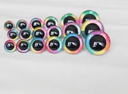 Doll Bodies Parts 20pcs 141618202430mm35MM 3D RAINBOW glitter toy eyes washer for woolen diy plush doll color optionR3 230329