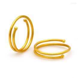 Hoop Earrings A Pair 24K Pure Yellow Gold Earring 999 Real Circle