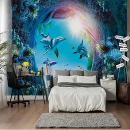 Wallpapers 3D Kids Bedroom Sea World Mural Wallpaper Animal Art Wall Decal HD Po Paper Contact Rolls