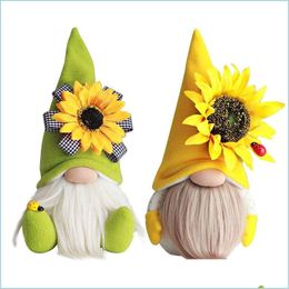 Other Festive Party Supplies Mothers Day Gnomes Gift Spring Flowers Dwarf Gnome Ornaments Faceless Plush Dwarfs Bee Festival Home Dhois