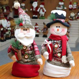 Christmas Decorations Santa Claus Doll For Table Year Gift Home Snowman Toys Children 2 PCS Xmas Decor Toy