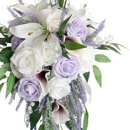 Decorative Flowers Romantic Wedding Bouquet Decoration Rose Artificial For Anniversary