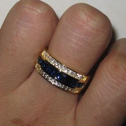 Wedding Rings Trendy Real Diamond Sapphire Ring for Women 18k Gold Bague or Jaune Jewellery Anillos Men Gemstone Anel Box 230330