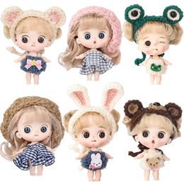 Doll Bodies Parts Mini 112 Balljointed Boy Girl OB11 Curly Wig With Cute expression Face 10cm Surprise s Toys Gift For Girls 230329