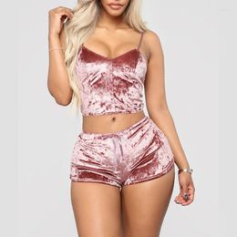 Women's Two Piece Pants 2023 Pieces Sleepwear Bra Sets Velvet Underwear Lingerie Ladies Intimates Tops And Clothing