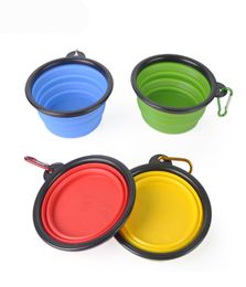 Dog Folding Collapsible Feeding Bowl Silicone Water Dish Cat Portable Feeder Puppy Pet Travel Bowls3927056