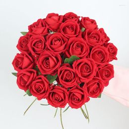 Decorative Flowers 1/5pc Artificial Rose Silk Wedding Home Table Decor Bridal Bouquet Arrange Fake Plant Valentine's Day Gift