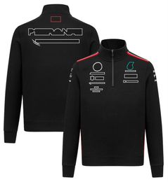 F1 official team uniform for men and women with half zipper racing sweater coat leisure sports work clothes can be customized.