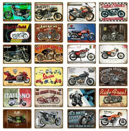 Classic Motorcycle Art painting Metal Signs Home Decor Plate Garage Wall Decorative Plaque Retro Motorcycle Art Poster 30X20cm W03