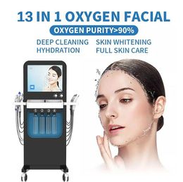 Imported 13 in 1 Microdermabrasion Hydro facial dermabrasion Bio micro Vacuum Oxygen Jet Facial Machine Skin Care skin rejuvenation Blackhead Removal machine