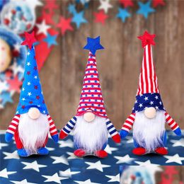 Other Festive Party Supplies 4Th Of Jy Dwarf Doll American Independence Day Patriotic Gnome Stars And Stripes Handmade Scandinavia Dhqmv