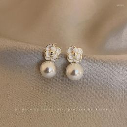 Stud Earrings Pearl 925 Silver Needle Flower French Retro Niche Design Sense For Ladies Girls Jewellery Gifts