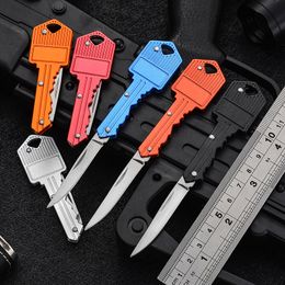 Cam Hunting Knives 6 Colours Key Shape Multifunctional Keys Mini Folding Blade Fruit Knife Outdoor Sabre Swiss Paring knives