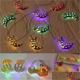 Other Event Party Supplies Islamic Eid Decor Ramadan Moon Castle Decoration Light String Alfitr 10 Led Festival Home Drop Delivery Dhg4N