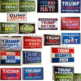 Banner Flags Donald Trump 3X5 Ft 2024 Make America Great Florida Desantis Flag Usa President Won 90X150Cm 496X Drop Delivery Home Ga Dhehx