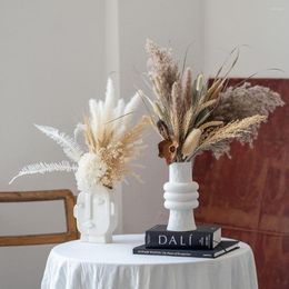 Decorative Flowers Natural Dried Decoration Pampas Grass Cotton Palm Leaf Gypsophila Bouquet Flores Para Decor Hogar