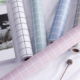 Wallpapers Black And White Plaid Ins Style Thickened Self Adhesive Wallpaper Bedroom Living Room Study Home Decor Plain Color Wall Stickers