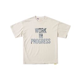 23ss Summer Work in Progress Tee Vintage Ripped T shirt High Street Short Sleeve Men Fashion Unisex Tshirts