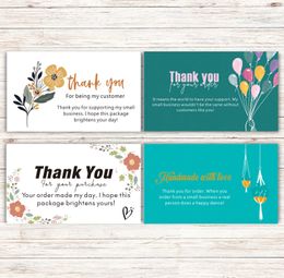 5PC Greeting Cards New 10-30pcs Small Business Thank You For r Order Exquisite Appreciation Card Gift Decoration 9x5.4 CM Y2303