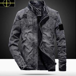 plus size coat stone Men's sweater islNew Denim Jackets Men's Denim Slim Fit Bomber Jackets Men's Ripped Denim Jackets Hip Hop Streetwear Outerwearand19