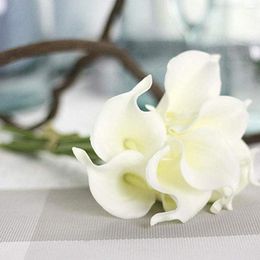 Decorative Flowers 10pcs Bridal Artificial Flower DIY Floral Lifelike Home Portable Bouquet Mini Elegant Fake Calla Lily Wedding Decoration