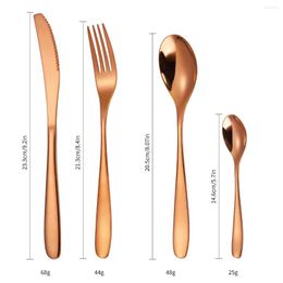 Dinnerware Sets 4Pcs 304 Stainless Steel Knife And Fork Spoon Crescent Western Steak Set El Gold-plated
