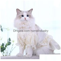 Dog Apparel Cat Clothes Skirt Chain Accessories Thin New Antihair Loss Pet Small And Mediumsized Dogs Kitten Puppet Cute Skirts Spri Dhgk9