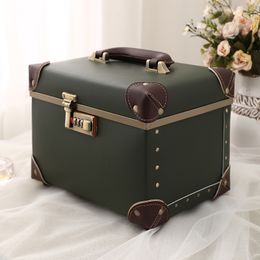 Suitcases Professional Makeup Case Beauty Manicure Luxury PU Leather Women's Cute Waterproof Black Cosmetics Bag Toiletry Organiser Box 230330