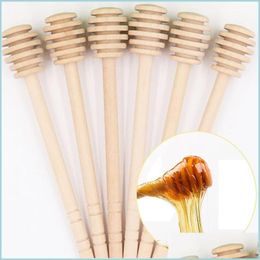 Spoons Wooden Stirrers Honey Dipper Wood Spoon Stick For Jar Collect And Dispense Tools Drop Delivery Home Garden Kitchen Dining Bar Dhb7D