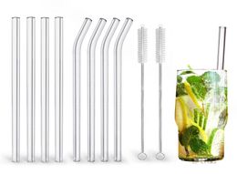 Clear Glass Straws for Smoothies Cocktails Drinking Straws Healthy Reusable Eco Friendly Straws Drinkware Accessory7473127