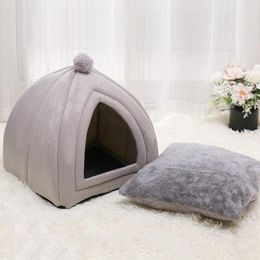 Cat Beds Kitten Bed Cave For Cats & Dogs 2-in-1 Kitty Bed/Cat Hut/Covered Caves Indoor Pet Dog Cute Supplies