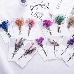 5PC Greeting Cards 10pcs A Gift Card Wedding Invitations Gypsophila Dried Flowers Handwritten Blessing Birthday Thank You Envelope Y2303