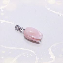 Charms Natural Mother-of-pearl Pendant Rouge Colour Flower Shaped Shell Charm Women Jewellery Making DIY Necklace Earrings Accessories