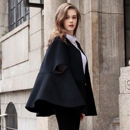 Women's Wool & Blends Women Coat Winter Coats For Female Short Office Lady Handmade Double-sided Cashmere Clothes Cloak