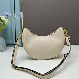 Half Moon Clutch Bags Arc Crescent Crossbody Bags Messenger Handbag Purse Leather Fashion Letters Plain Zipper Hardware Large Capacity Pocket Detachable Strap