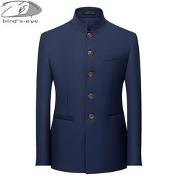 Men's Suits Blazers 6Color Men's Solid Color Stand Collar Suit Chinese Style Slim Fit Blazer Male ZhongShan Suit Jacket Chinese Tunic Suit 230329