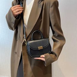 Shoulder Bags Mini Pu Leather Crossbody for Women Simple Fashion Tote Lady Handbags with Short Handle 230322