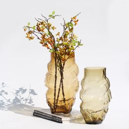 Vases Creative Simple Cloud Irregular Blowing Primary Color Handmade Glass Vase Soft Decoration Display Design