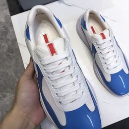 2023selling Men Fashion Casual Shoes America's Cup Design Patent Leather and Nylon Luxy Sneakers mens shoe kjh001 23323