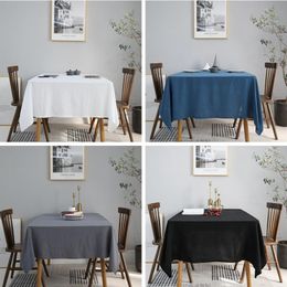 Table Cloth Nordic Solid Tablecloth Home Japanese Style Coffee Cover Towel Dining Obrus Dark Green