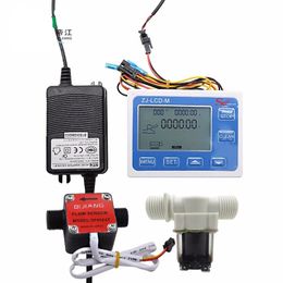 OF05ZAT DN10 DN15 Diesel Gasoline Gear Flow Metre Counter Indicator Sensor and Liquid Fuel Oil Flow Metre LCD Display with Adapter