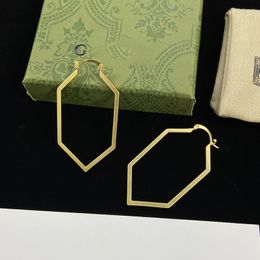 Enkel personlighetsgeometri hoop örhänge klassisk designer guld silver dingle örhängen örondropp för män kvinnor smycken