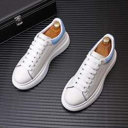 Mens Shoes White Casual Leather Sneakers Summer Platform Outdoor Walking Sport Fashion Loafers Tennis Luxury Ankle Flat Slip-On