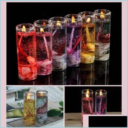 Candles Aromatherapy Crystal Glass Candle Holder Romantic Bar Party Decor Candlestick Ocean Shells Valentines Scented Jelly Dh8Nj