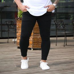 Men's Jeans Fashion Tight Sexy Classic Slim Type Solid Colour Denim Small Foot Pants Street Casual Trousers Boyfriend Clothing 230330