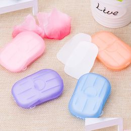 Soaps Portable Disposable Travel Soap Paper Sheets Clean Sterilization Onetime U Outdoor Cam Hiking Disinfecting Flakes Drop Deliver Dhexw