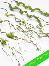 Decorative Flowers Moss Artificial Decor Silk Plants For Outside Grass Wall Backdrop Green Fake Foam Stone Tree Twigs Branch Trunk Home