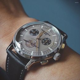 Wristwatches Mysterious Code Men Chronograph Watch 40mm Watches Quartz Wristwatch Luxury 50M Waterproof K1 Mirror VK68 Triple Windows